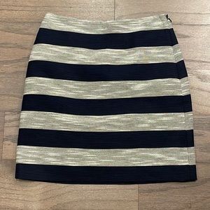 LOFT Petite Navy Striped Shift Skirt - Size 0P